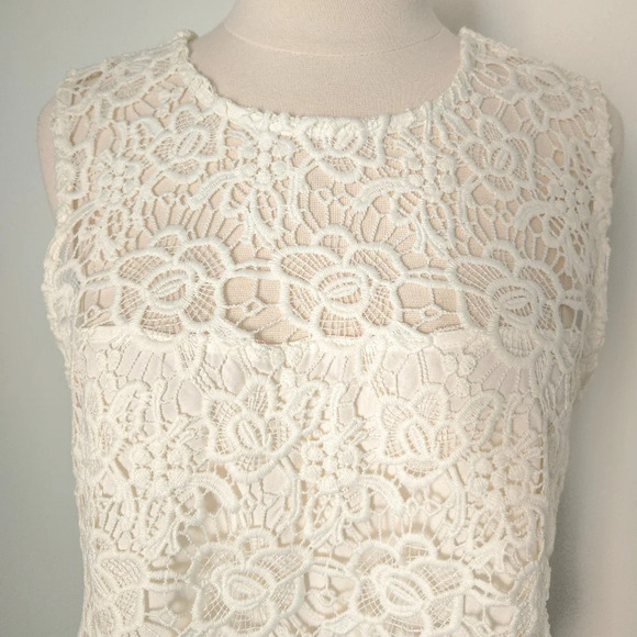 Nanette Lepore Ivory Floral Lace Sleeveless Top - Picture 5 of 8